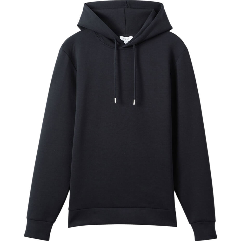 REISS FABIEN Interlock Jersey Drawstring Hoodie